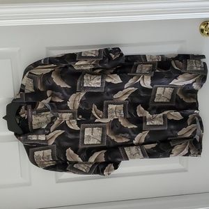 Croft and Barrow men's short sleeve button down shirt. XL. Black, brown, tan.